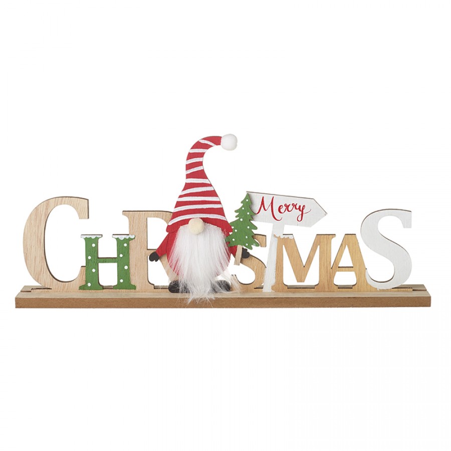 Χριστουγεννιάτικο Διακοσμητικό Πινακίδα Merry Christmas Ξύλινο CBD-LC2024-TPQ006 Χριστουγεννιάτικα Διακοσμητικά